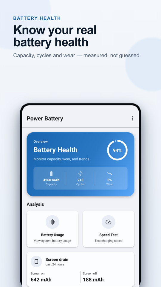 Real battery health & capacity